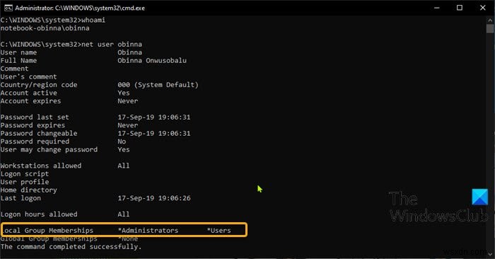 Cách đặt lại hoặc thay đổi mật khẩu Tài khoản cục bộ bằng Command Prompt hoặc PowerShell trong Windows 10