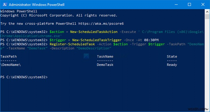 Cách dùng PowerShell để Xóa hoặc Tạo Scheduled Task trên Windows 11/10