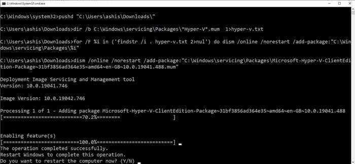 Cách cài đặt và bật Hyper-V trên Windows 11/10 Home