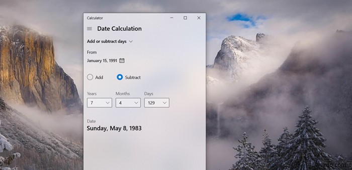 Cách dùng Windows Calculator thực hiện tính toán ngày tháng