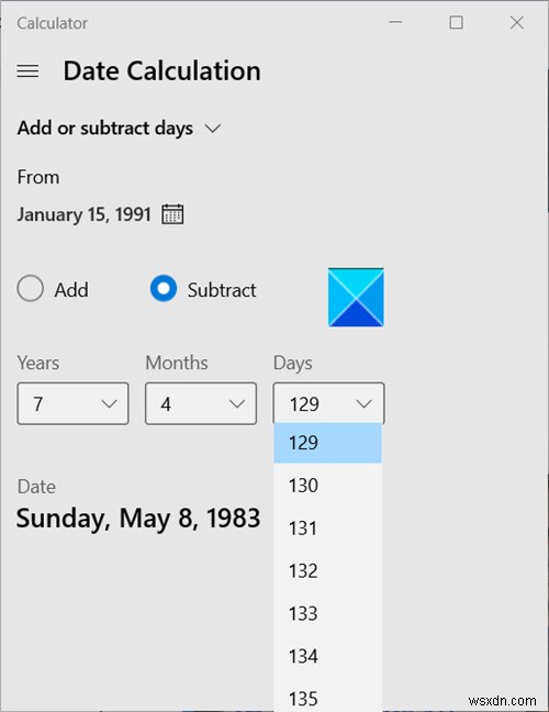 Cách dùng Windows Calculator thực hiện tính toán ngày tháng