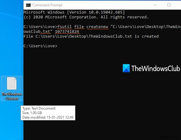 Cách tạo file kiểm thử (dummy test file) dung lượng bất kỳ bằng Command Prompt trong Windows 10