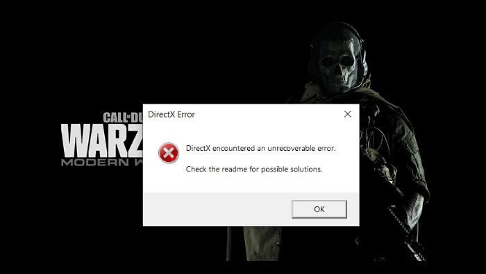 Lỗi DirectX encountered an unrecoverable error