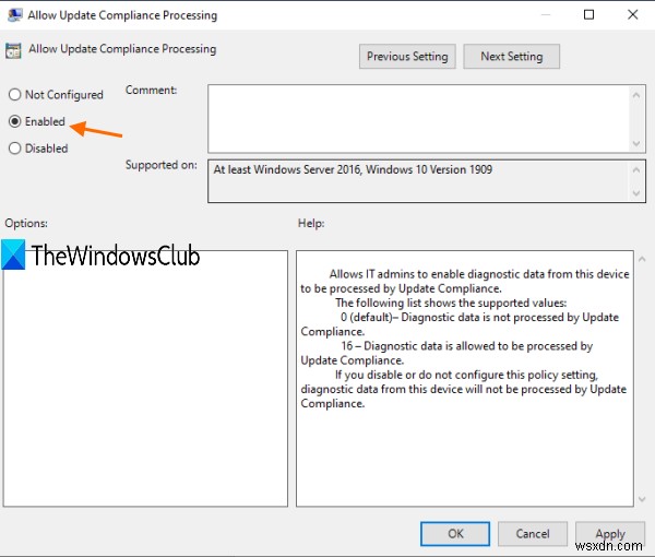 Bật hoặc tắt Xử lý Tuân thủ Cập nhật trong Windows 10