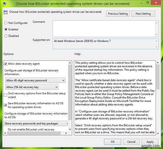 Lỗi Your recovery key couldn’t be saved to this location (Khóa khôi phục không thể lưu vào vị trí này) cho BitLocker