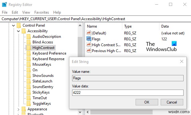 Bật hoặc tắt thông báo cảnh báo và âm thanh High Contrast (Độ tương phản cao) trong Windows 11/10