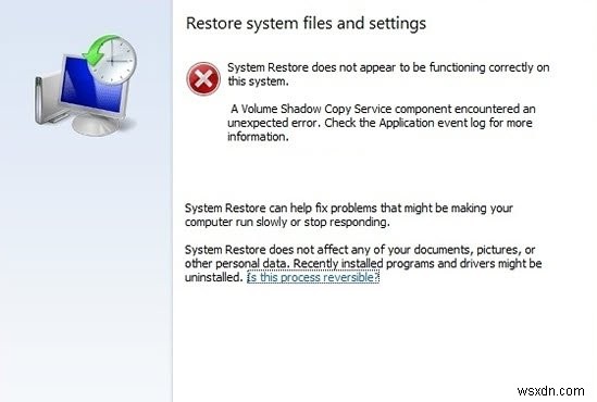 Khắc phục lỗi Volume Shadow Copy Service error 0x81000202 hoặc 0x81000203 trên Windows 11/10