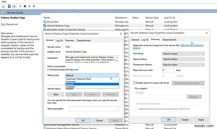 Khắc phục lỗi Volume Shadow Copy Service error 0x81000202 hoặc 0x81000203 trên Windows 11/10