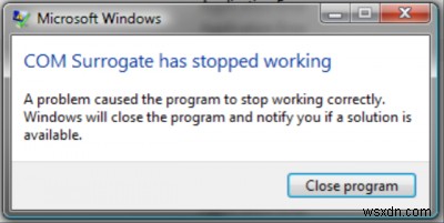 Chương trình exe hoặc COM Surrogate đã ngừng hoạt động trên Windows 11/10