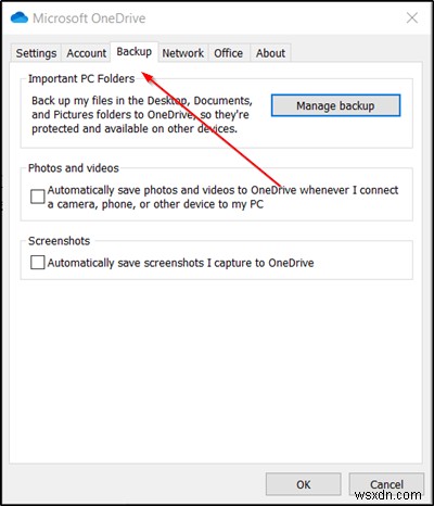 Khắc phục tab Backup OneDrive bị thiếu trong Settings Windows 11/10
