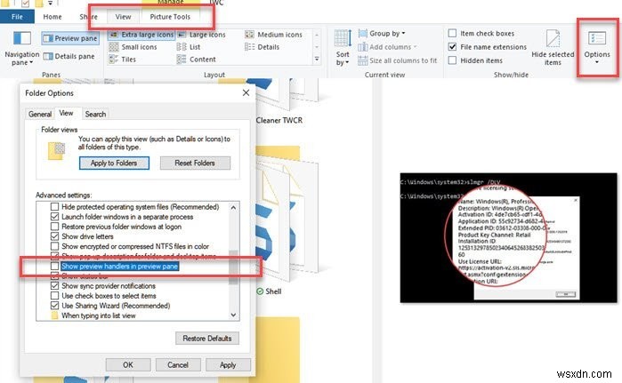 Khắc phục Preview Pane (Khung xem trước) bị thiếu hoặc không hoạt động trong File Explorer Windows 11/10