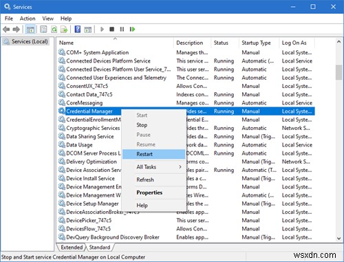 Credential Manager không hoạt động đúng trong Windows 11/10
