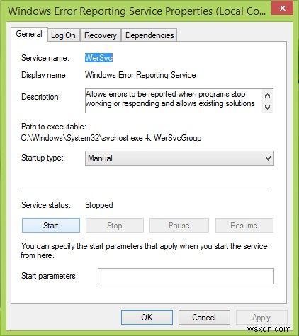 Sửa lỗi Vấn đề tải lên dịch vụ Windows Error Reporting