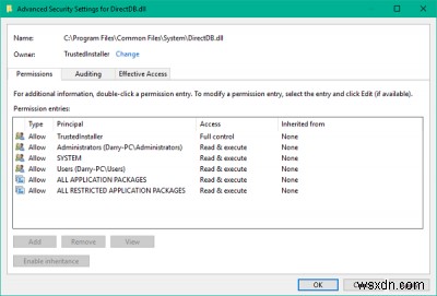 Khôi phục TrustedInstaller làm Owner và quyền mặc định trong Windows 11/10