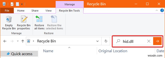 Lỗi Hid.dll không tìm thấy hoặc bị thiếu trong Windows 10
