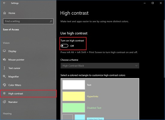 Lỗi  Some settings aren t available in High Contrast mode  trong Windows 11/10