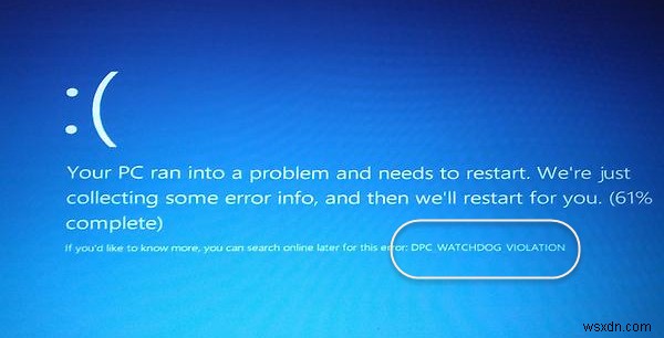 Lỗi màn hình xanh DPC WATCHDOG VIOLATION trong Windows 11/10