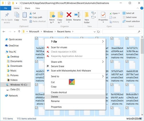 Truy cập nhanh (Quick Access) không hoạt động hoặc mở chậm trong Windows 11/10