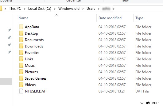 Cách khôi phục thư mục dữ liệu người dùng bị xóa sau Cập nhật tính năng trong Windows 11/10