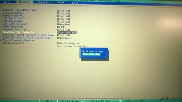 Thay đổi hành vi phím Function trên laptop Dell