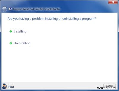 Không thể cài đặt hoặc gỡ cài đặt chương trình trên Windows 11/10? Dùng Trình khắc phục sự cố Cài đặt và Gỡ cài đặt chương trình