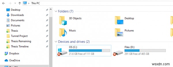 Khắc phục dấu X đỏ trên thư mục, file hoặc ổ cứng trong Windows 11/10