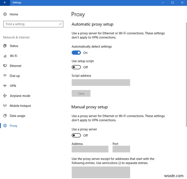 Cách cấu hình Global Proxy Server Settings trong Windows 10