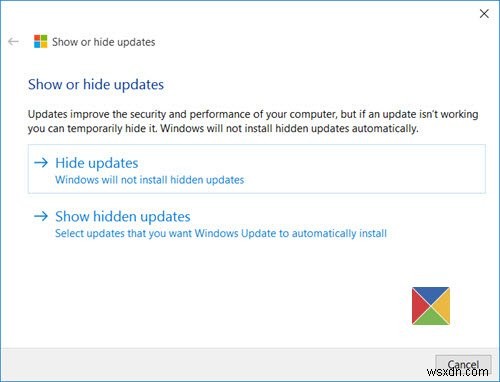 Công cụ Show or Hide Updates chặn Windows Update không mong muốn trong Windows 11/10