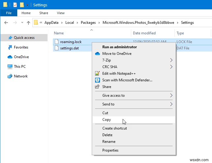 Cách sao lưu và khôi phục cài đặt ứng dụng Photos trong Windows 10
