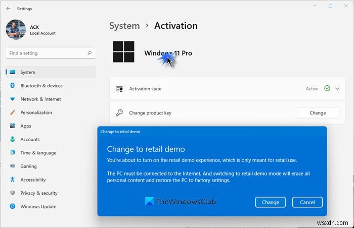 Xóa hoặc bật trải nghiệm Retail Demo (Demo bán lẻ) trong Windows 11/10