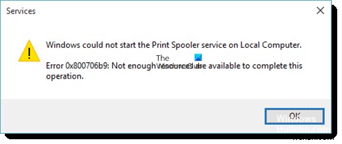 Khắc phục lỗi Printer Spooler 0x800706B9: Không đủ tài nguyên để hoàn thành thao tác