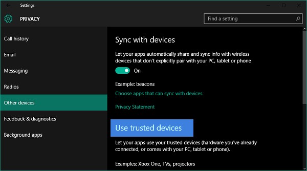 Cách cho phép ứng dụng sử dụng Trusted Devices (Thiết bị tin cậy) trên Windows 11/10