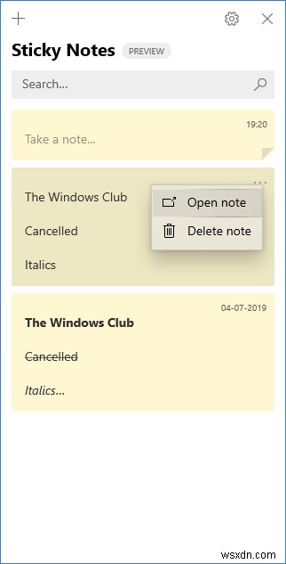 Sticky Notes không mở lại khi đóng nhầm trên Windows 10
