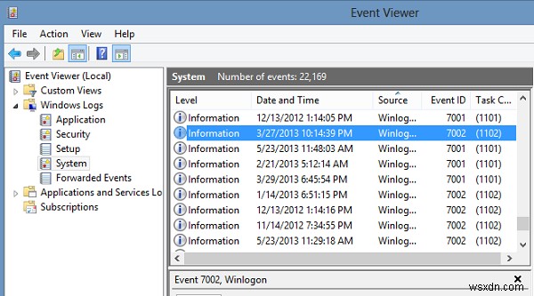 Dùng Event Viewer kiểm tra việc sử dụng trái phép máy tính Windows