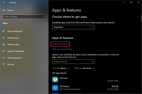 Cách gỡ cài đặt và cài lại Microsoft WordPad trên Windows 10