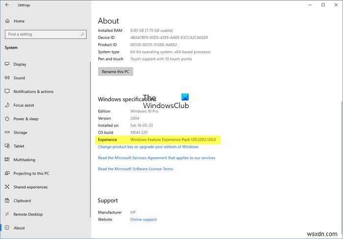 Windows Feature Experience Pack trong Windows 11/10 là gì?