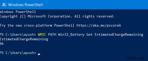 Cách kiểm tra mức pin bằng dòng lệnh trong Windows 11/10