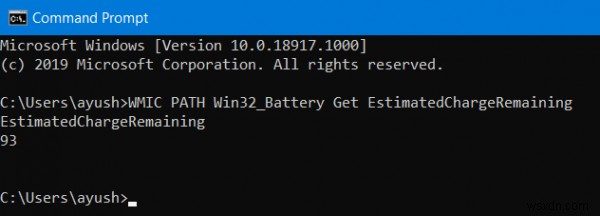 Cách kiểm tra mức pin bằng dòng lệnh trong Windows 11/10