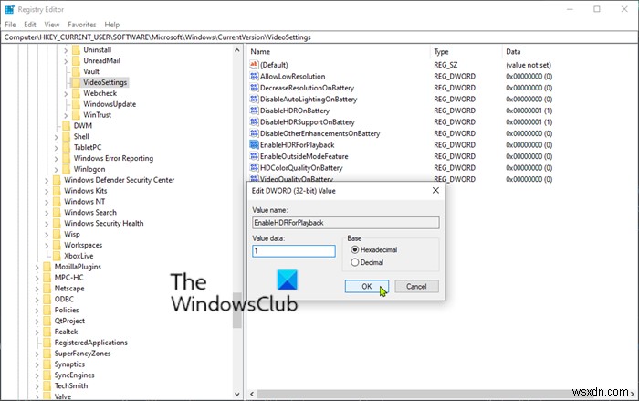 Không thể bật lại công tắc Stream HDR video sau khi nâng cấp Windows 10