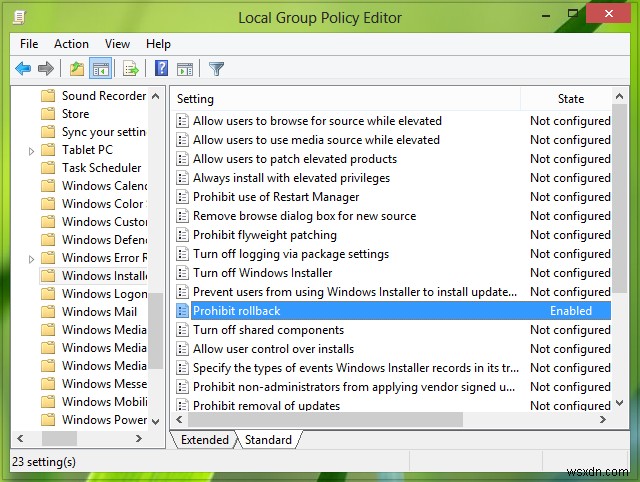 Vô hiệu hóa tính năng Rollback của Windows Installer trong Windows 11/10