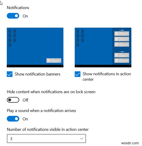 Cách quản lý cài đặt Thông báo (Notification settings) trong Windows 10