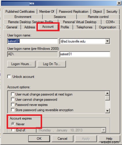 Khắc phục lỗi The user s account has expired trên Windows 11/10