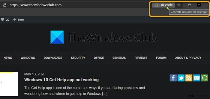 Cách bật trình tạo mã QR trong trình duyệt Microsoft Edge