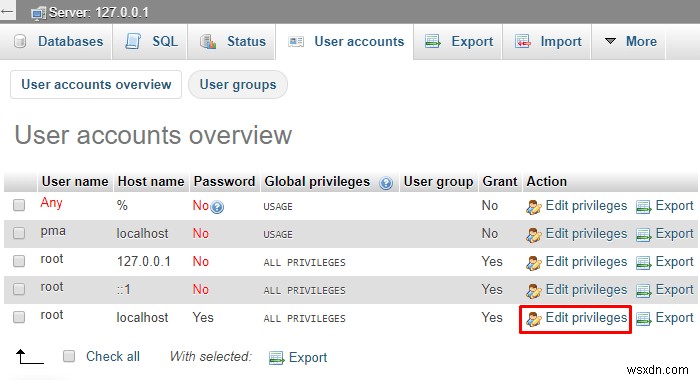 Cách đổi mật khẩu phpMyAdmin trên XAMPP