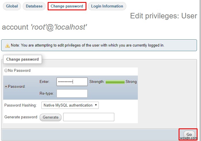 Cách đổi mật khẩu phpMyAdmin trên XAMPP