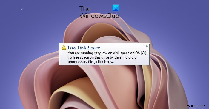Cách tắt thông báo Dung lượng đĩa thấp (Low Disk Space) trên Windows 11/10