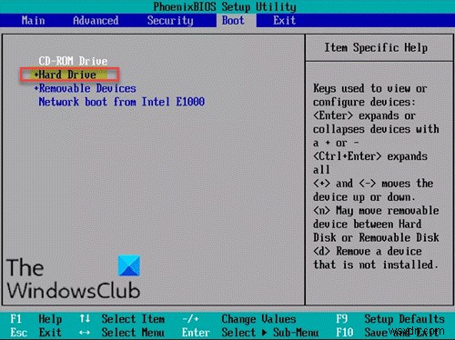 Ổ cứng không hiển thị trên Boot Menu trong Windows 11/10