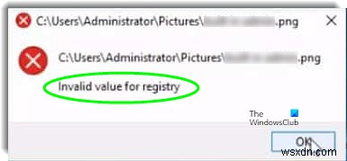 Lỗi Invalid Value for Registry khi xem file ảnh JPG, PNG trên Windows 10