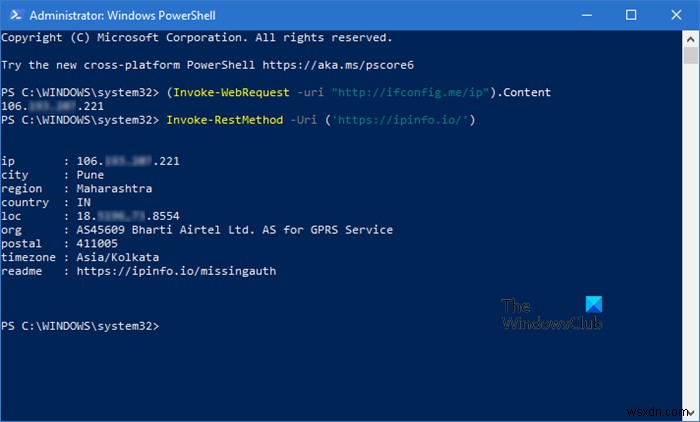 Cách lấy Public IP address bằng PowerShell trong Windows 10