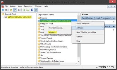 Cách quản lý Trusted Root Certificates (Chứng chỉ gốc tin cậy) trên Windows 11/10